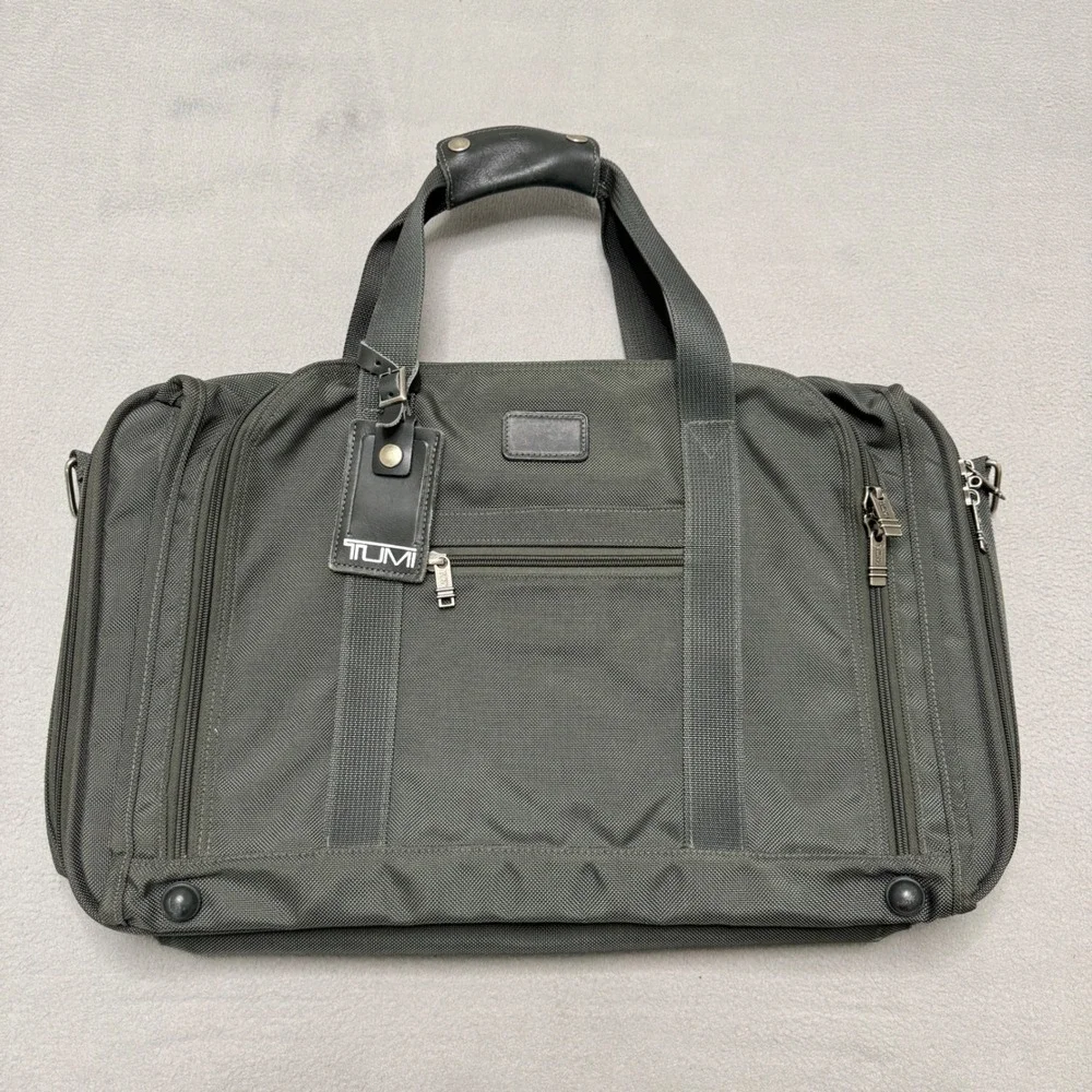 Tumi 278M3 Weekender Duffle Bag Green Ballistic Nylon Travel Luggage CarryOn